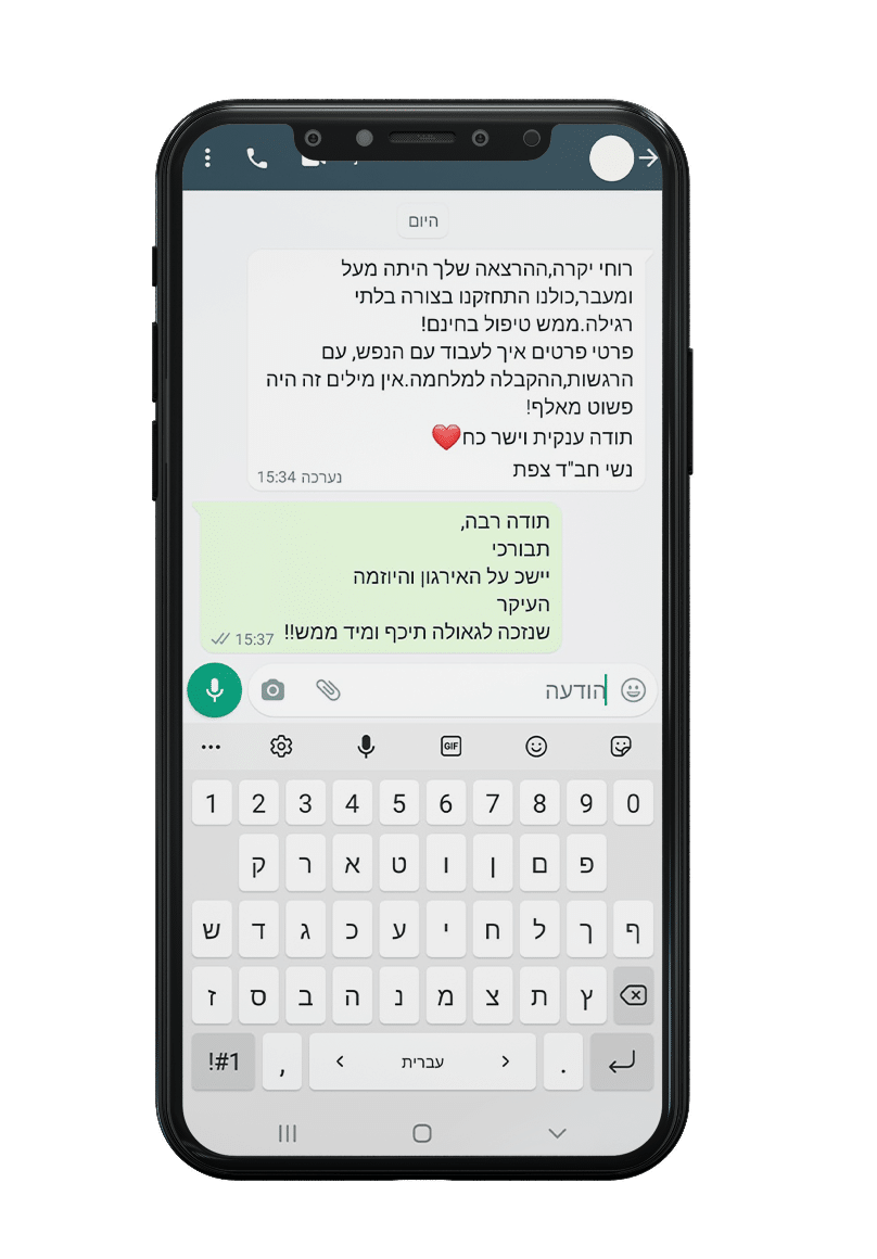 המלצה מלקוחה רחל מיכאלשוילי - מנטורית לריפוי וצמיחה